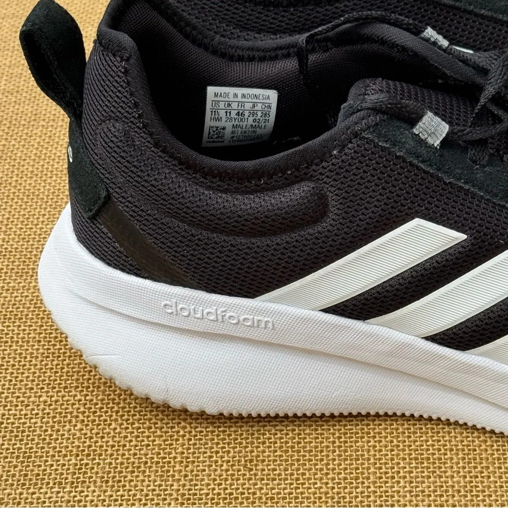 Adidas Cloudfoam Running Shoes Men’s 11.5 Black White GW2396 Athletic Sneaker